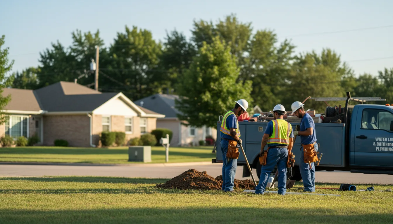 Residential water line and bathroom plumbing service in Laura, IL
